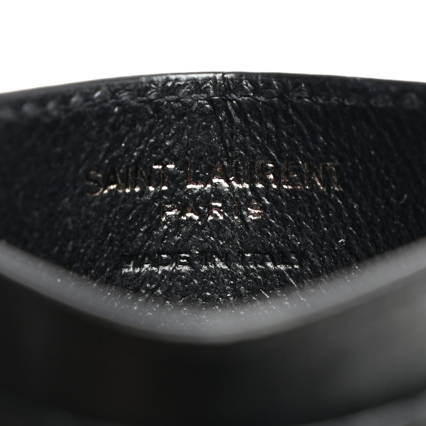 Calfskin Crocodile Embossed Monogram Credit Card Case Black