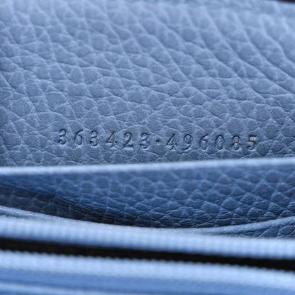 Gucci Monogram Dollar Calfskin Zip Around Wallet Beige Ebony Mineral Blue 7 of 11