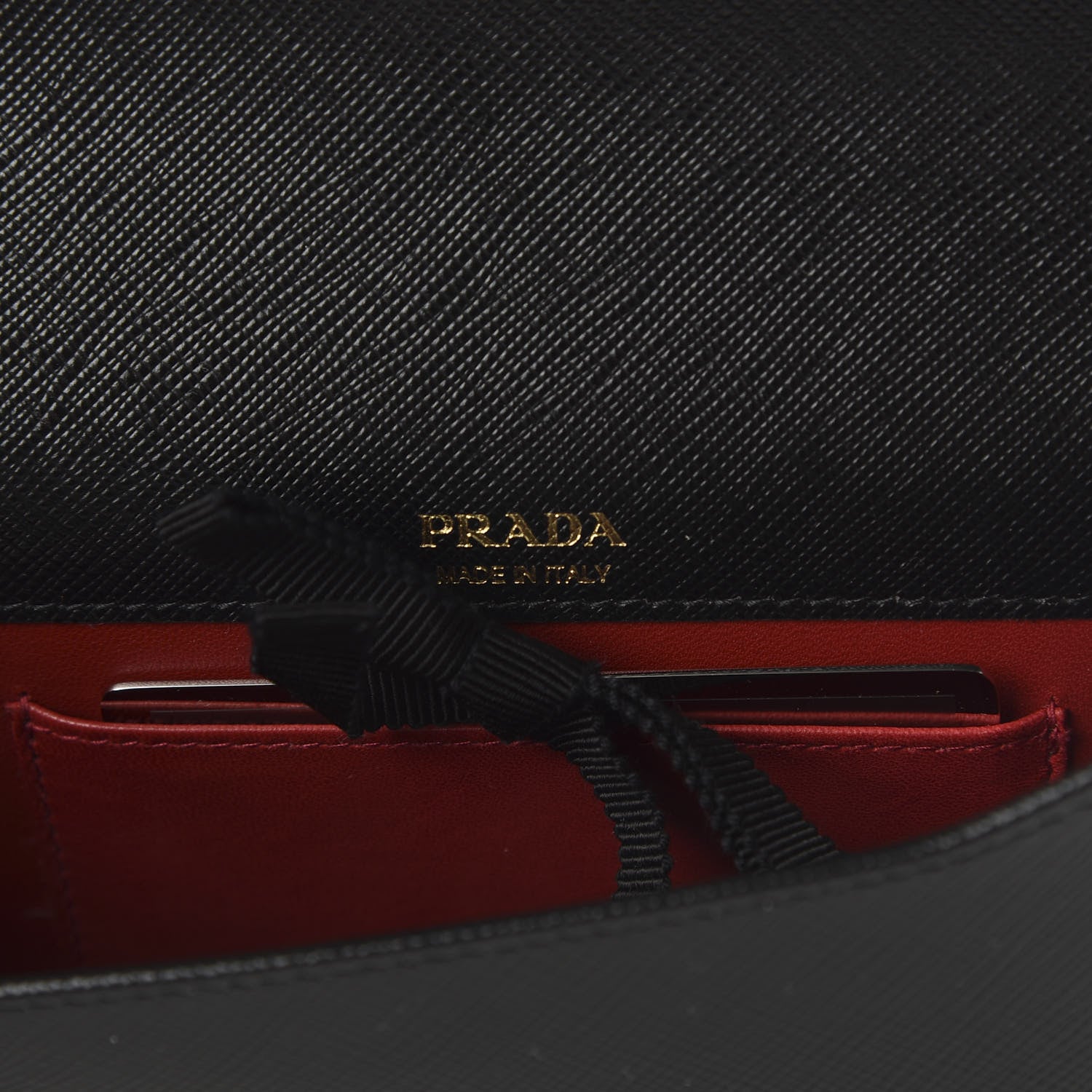 Prada Saffiano Lux Crossbody Bag Black 7 of 10