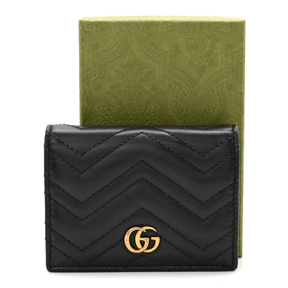 Gucci Calfskin Matelasse GG Marmont Card Case Wallet Black 8 of 8