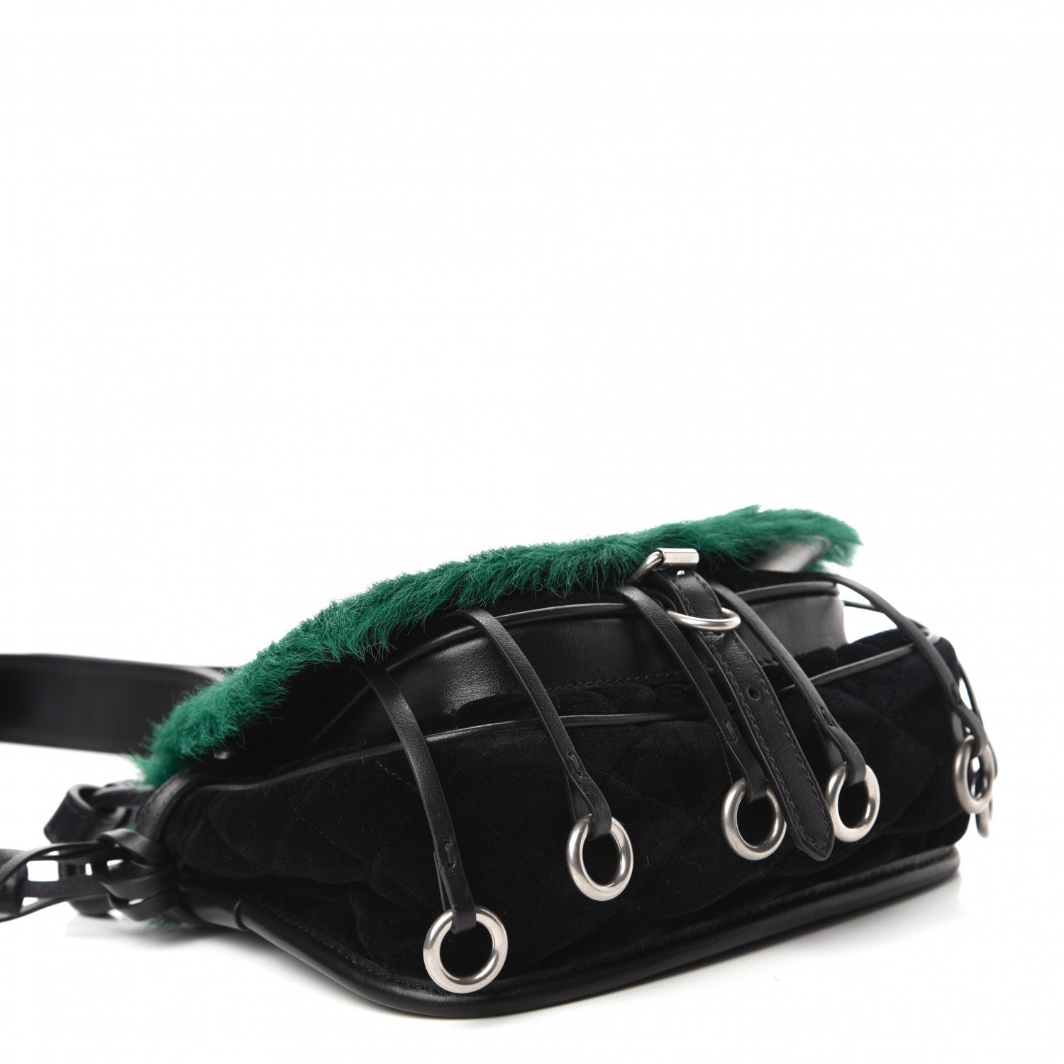 Prada Cavallino Velluto Corsaire Antic Crossbody Bag Biliardo Black 4 of 10