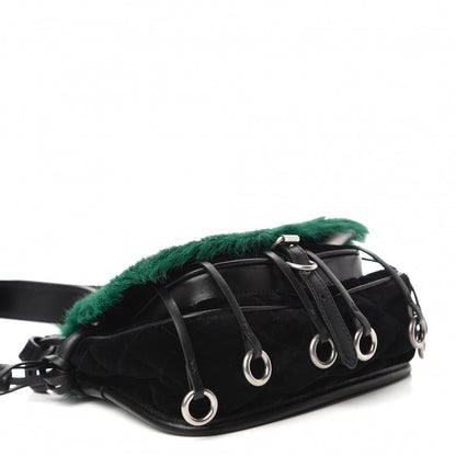 Prada Cavallino Velluto Corsaire Antic Crossbody Bag Biliardo Black 4 of 10