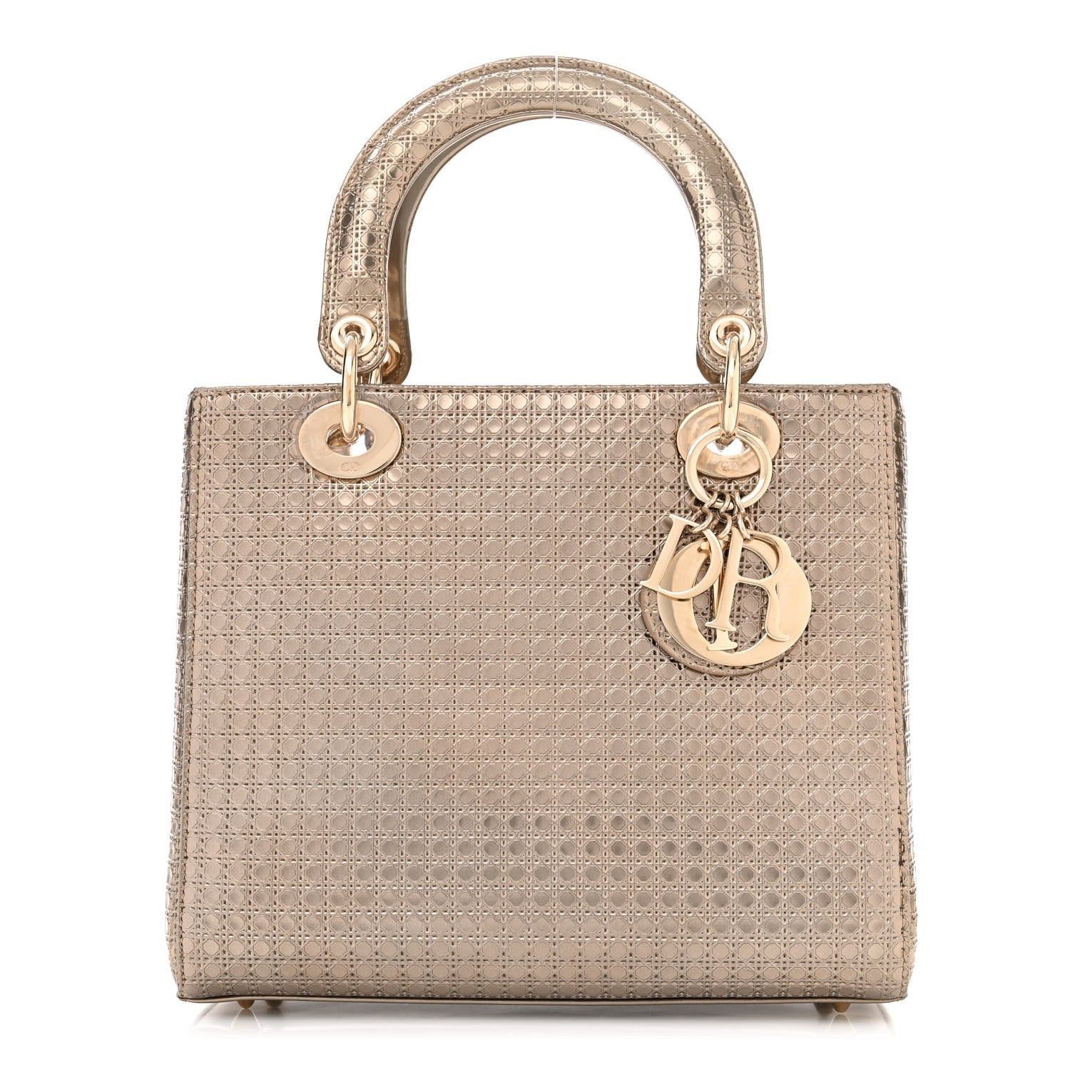 Christian Dior CHRISTIAN DIOR Metallic Patent Micro-Cannage Medium Lady Dior 1 of 13