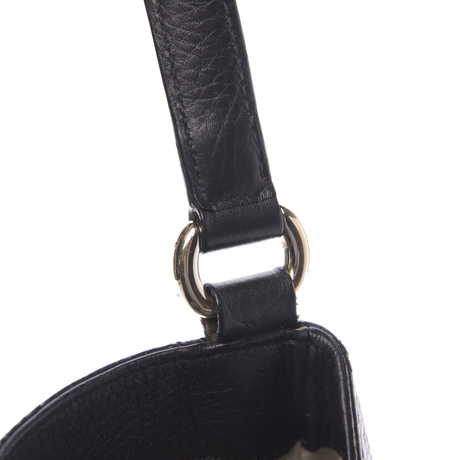 Gucci Pebbled Calfskin Medium Soho Shoulder Bag Black 10 of 19