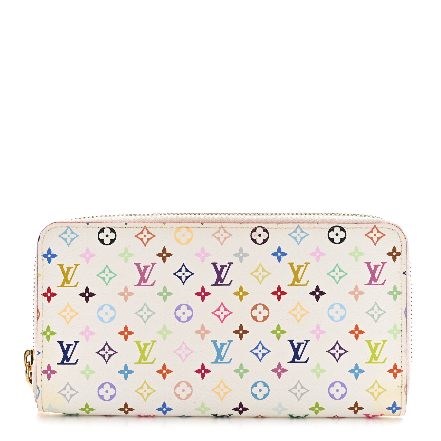 Louis Vuitton Monogram Multicolor Zippy Wallet White Litchi 1 of 10