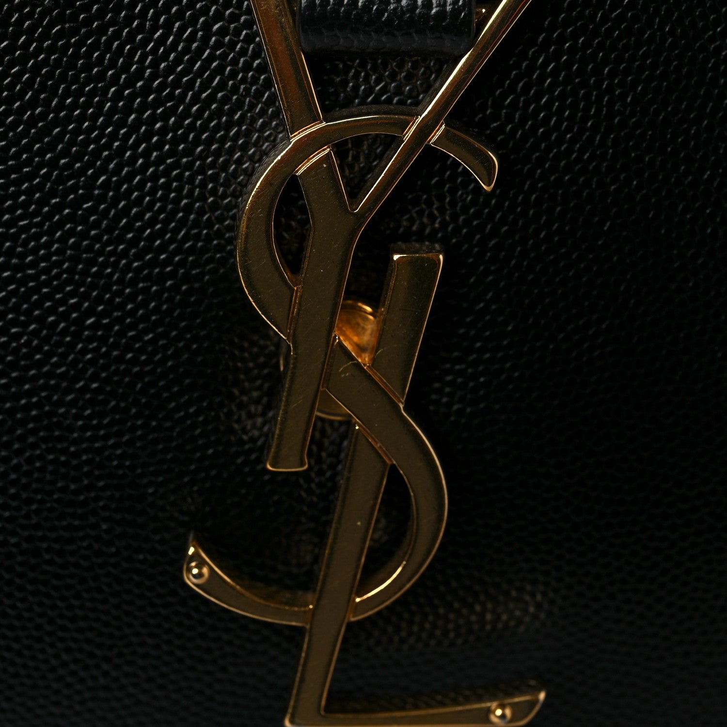 Saint Laurent Grain De Poudre Classic Monogram Shopping Bag Black 7 of 7