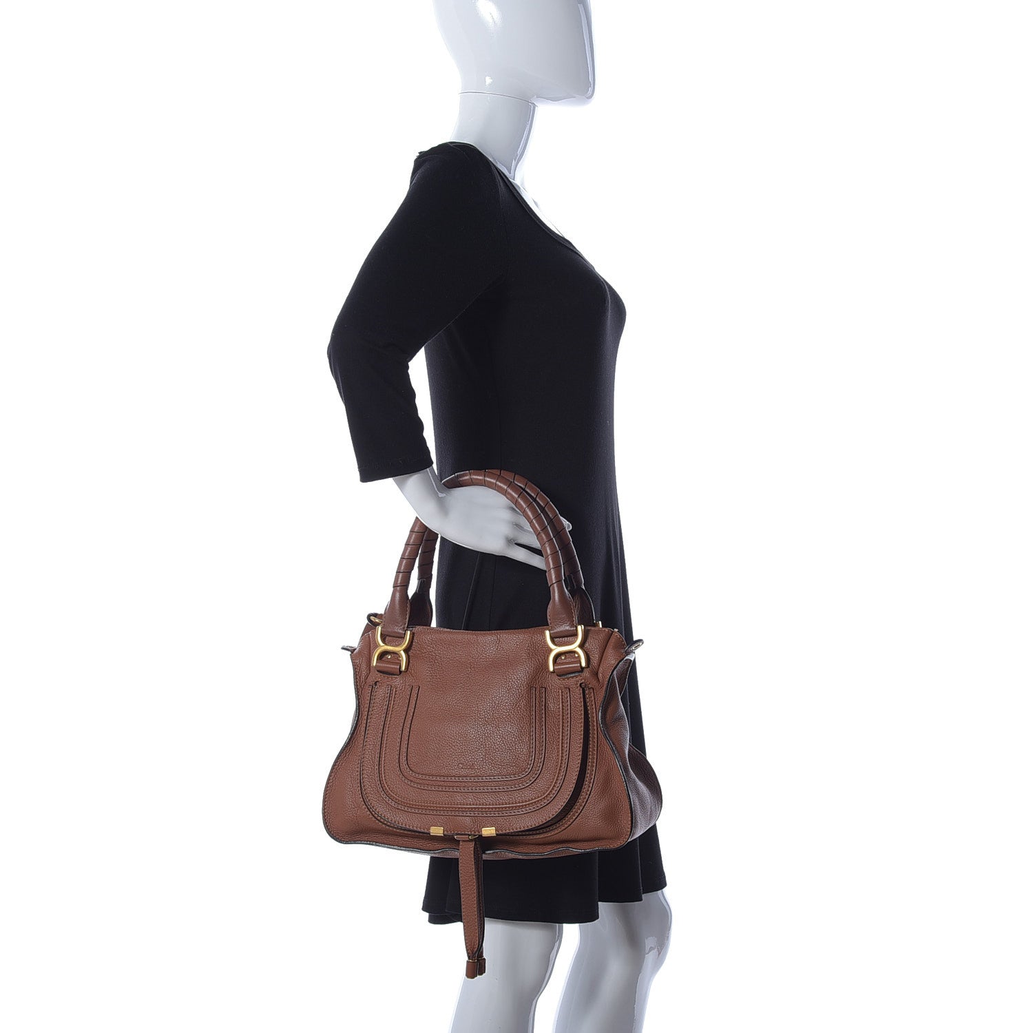 Chloe Calfskin Medium Marcie Satchel Tan 2 of 18