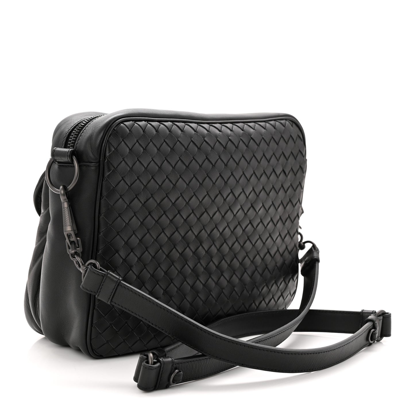 Nappa Intrecciato Messenger Bag Black