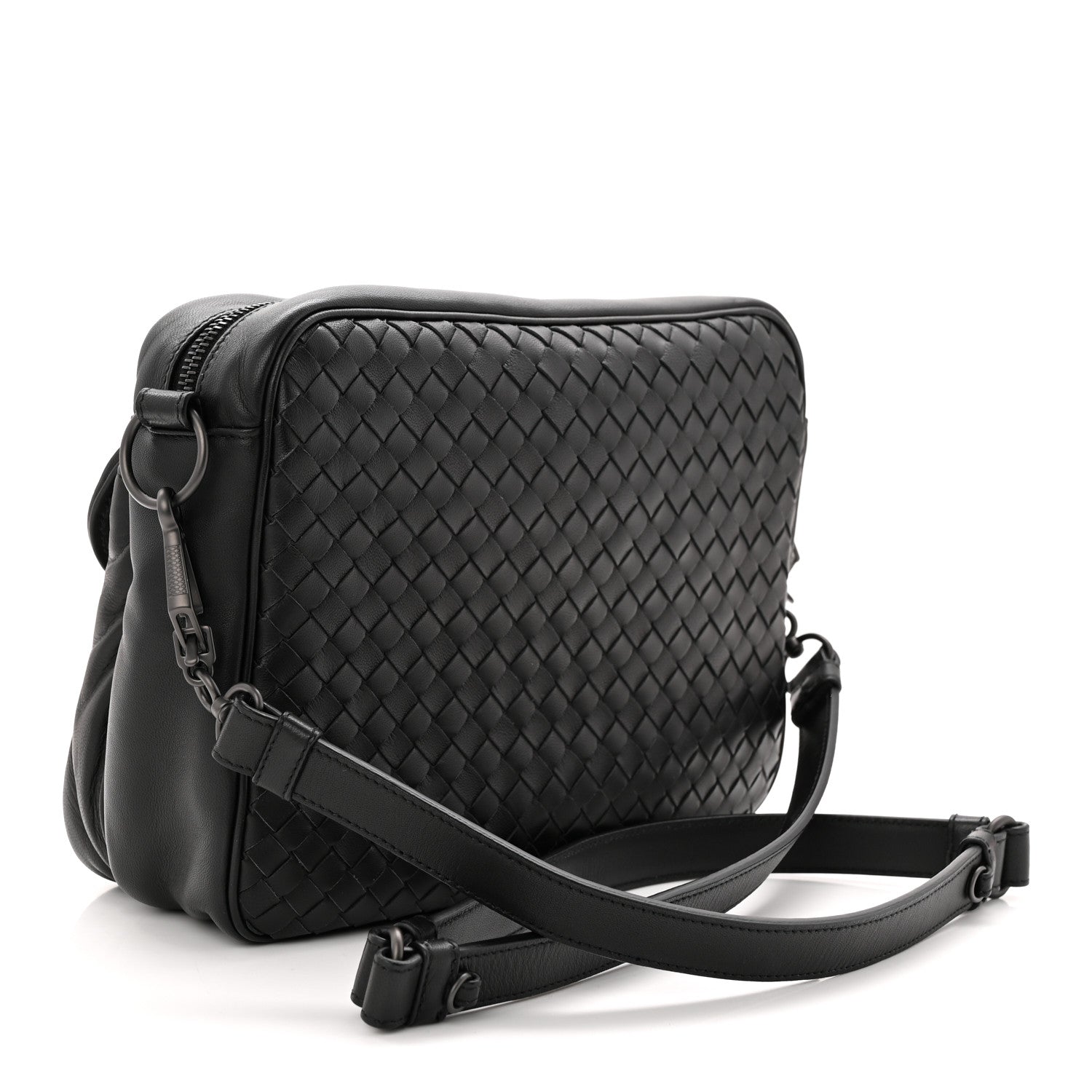 Bottega Veneta Nappa Intrecciato Messenger Bag Black 3 of 10