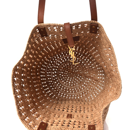 Saint Laurent Raffia Calfskin Medium Panier Tote Naturel 4 of 9