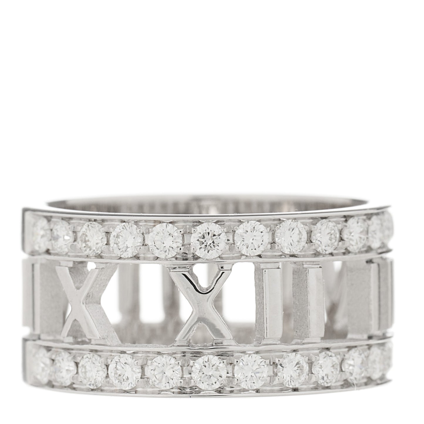 18K White Gold Diamond Wide Atlas Open Ring 47 4