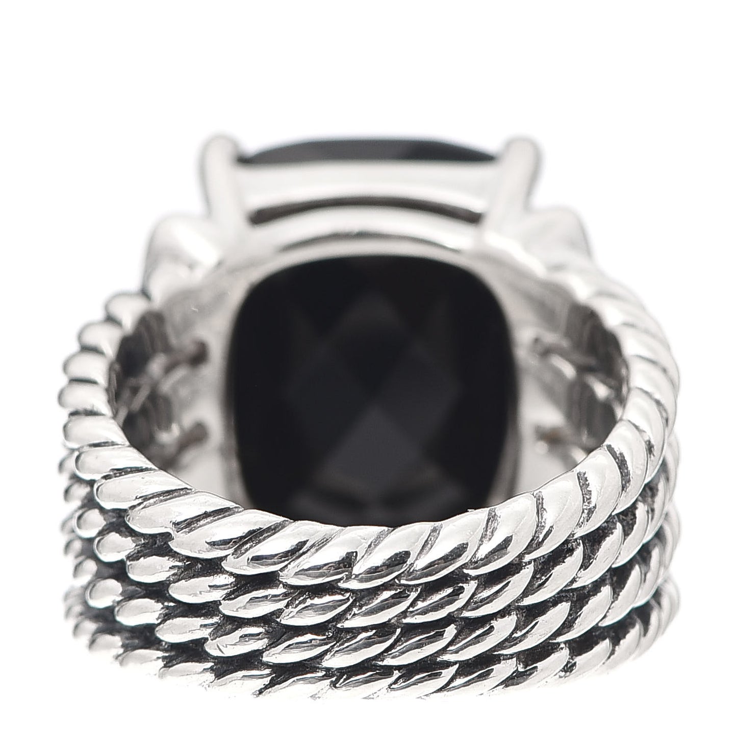 Sterling Silver Diamond Black Onyx 16mm Wheaton Ring 51 5.75