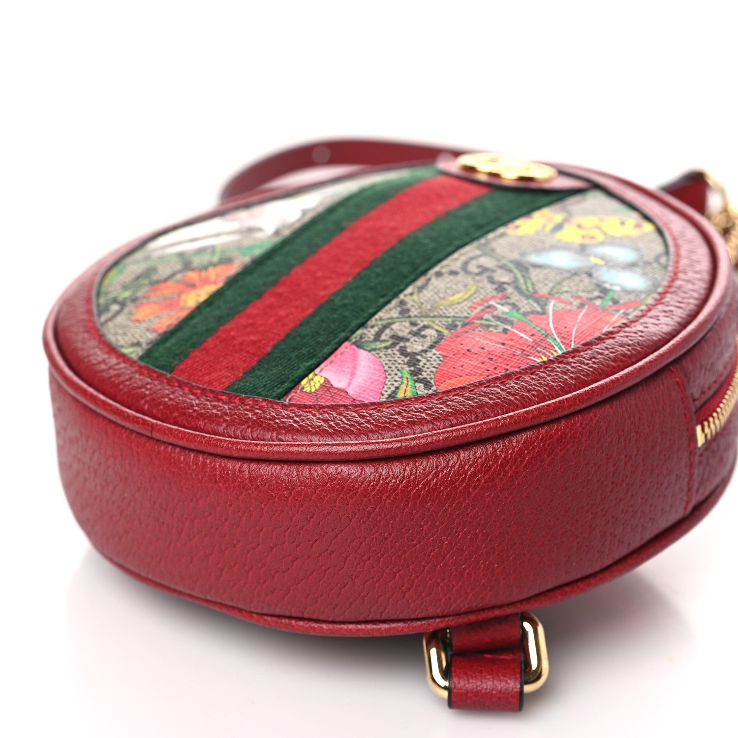 Gucci GG Supreme Monogram Web Flora Mini Ophidia Round Backpack Red 10 of 10