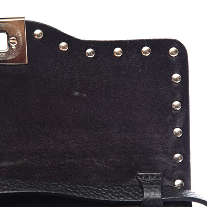 Valentino Garavani Pebbled Calfskin Medium Rockstud Flip Lock Crossbody Bag Black 10 of 10
