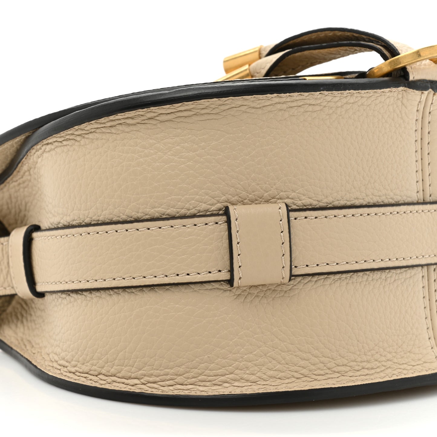 Grained Calfskin Small Marcie Saddle Bag Root Beige