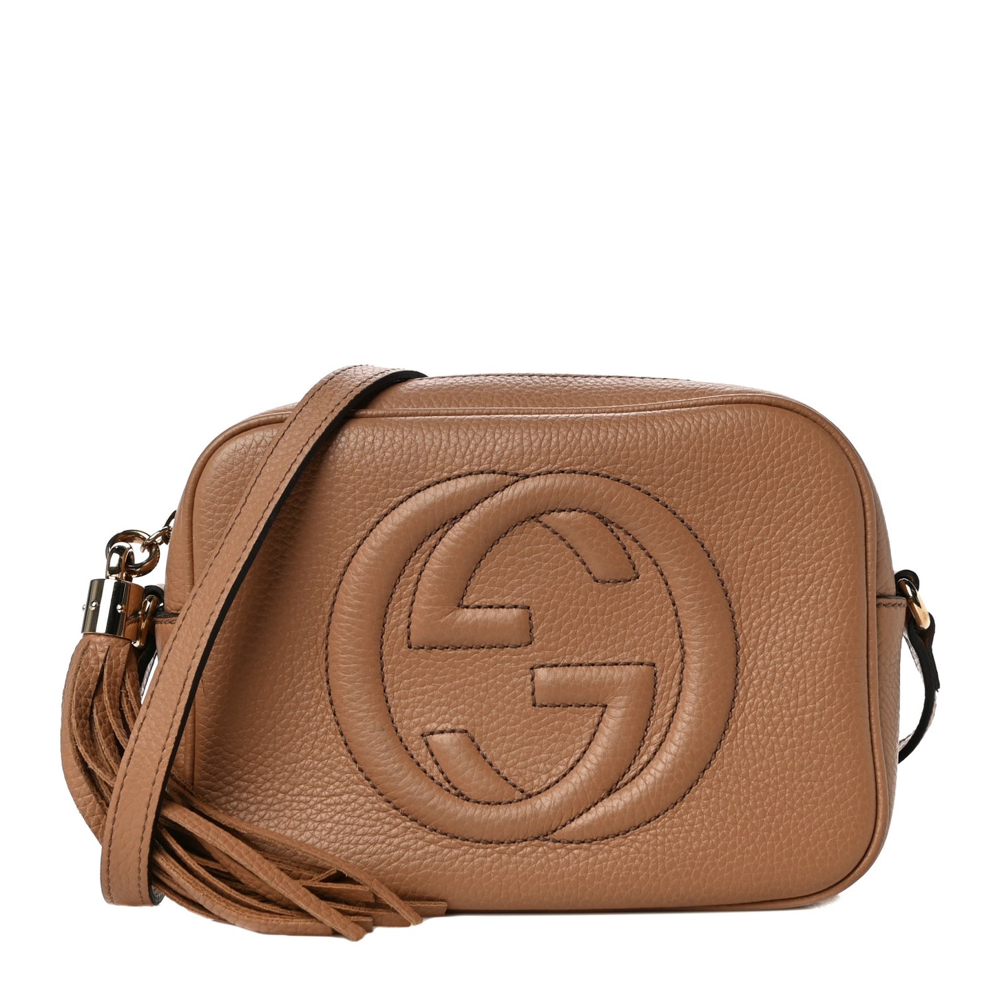Pebbled Calfskin Small Soho Disco Bag Camelia
