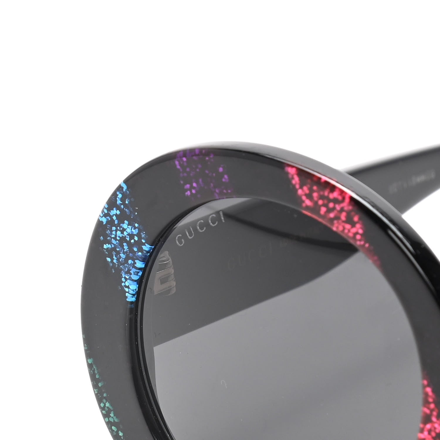 Gucci Acetate Round Glitter GG0319S Sunglasses Rainbow 7 of 8