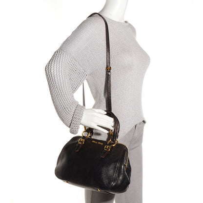 Miu Miu Goatskin Madras Bauletto Nero Black 2 of 10