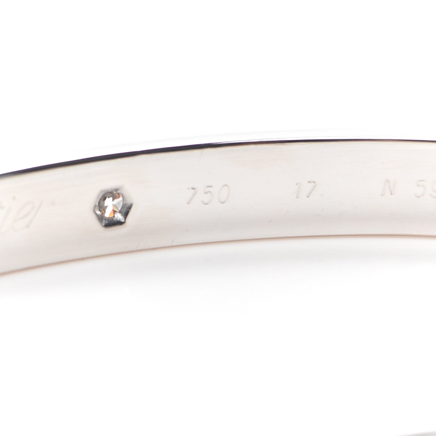 Cartier 18K White Gold 6 Diamond LOVE Bracelet 17 6 of 7