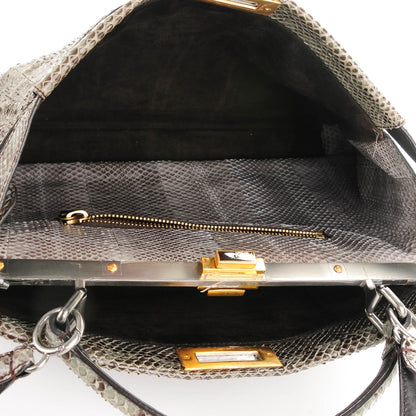 Fendi Python Large Peekaboo Iconic Satchel Natural 5 of 8