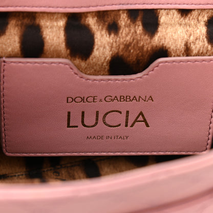 Dolce & Gabbana Lambskin Watersnake Embellished Lucia Shoulder Bag Rosa 6 of 9