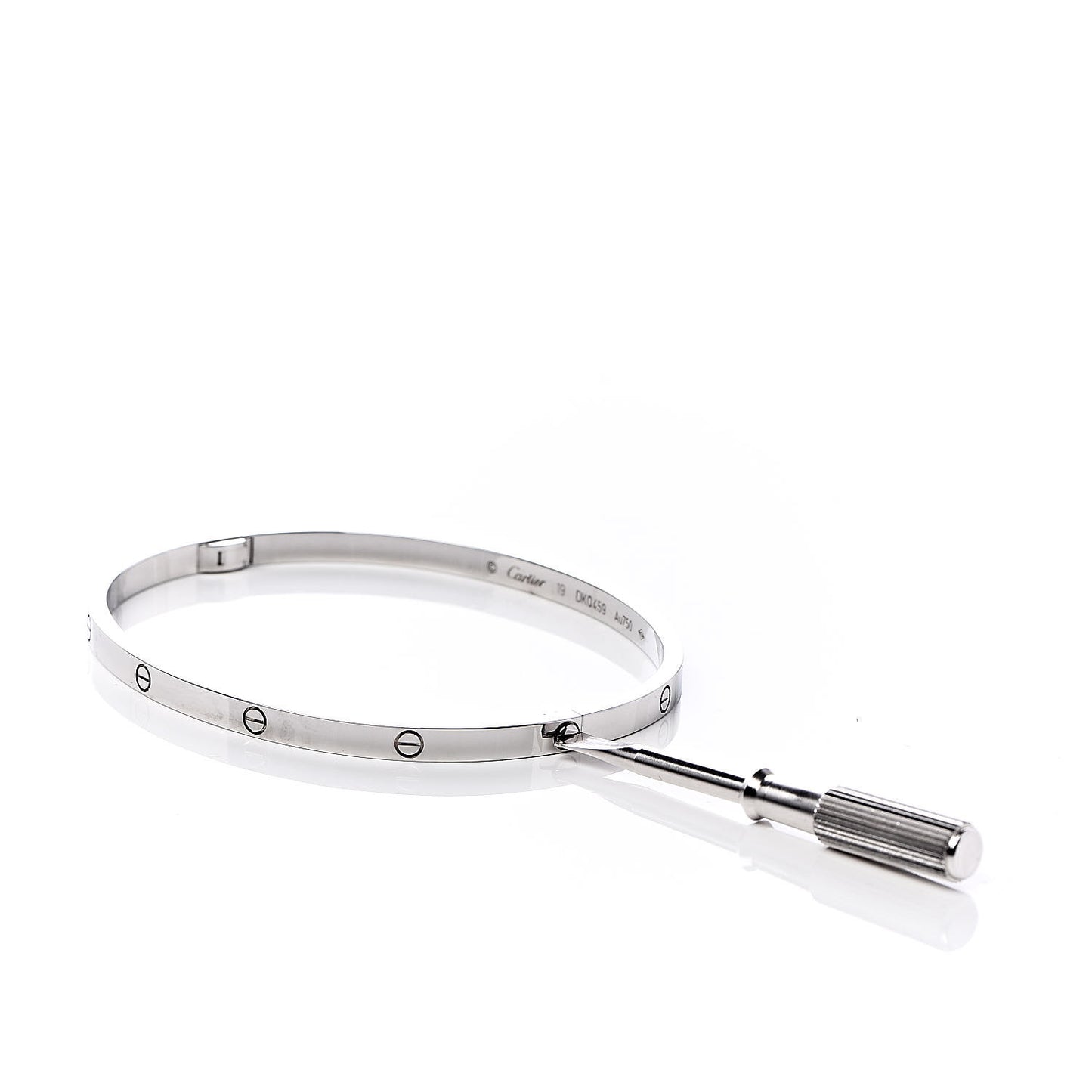 18K White Gold Small LOVE Bracelet 19