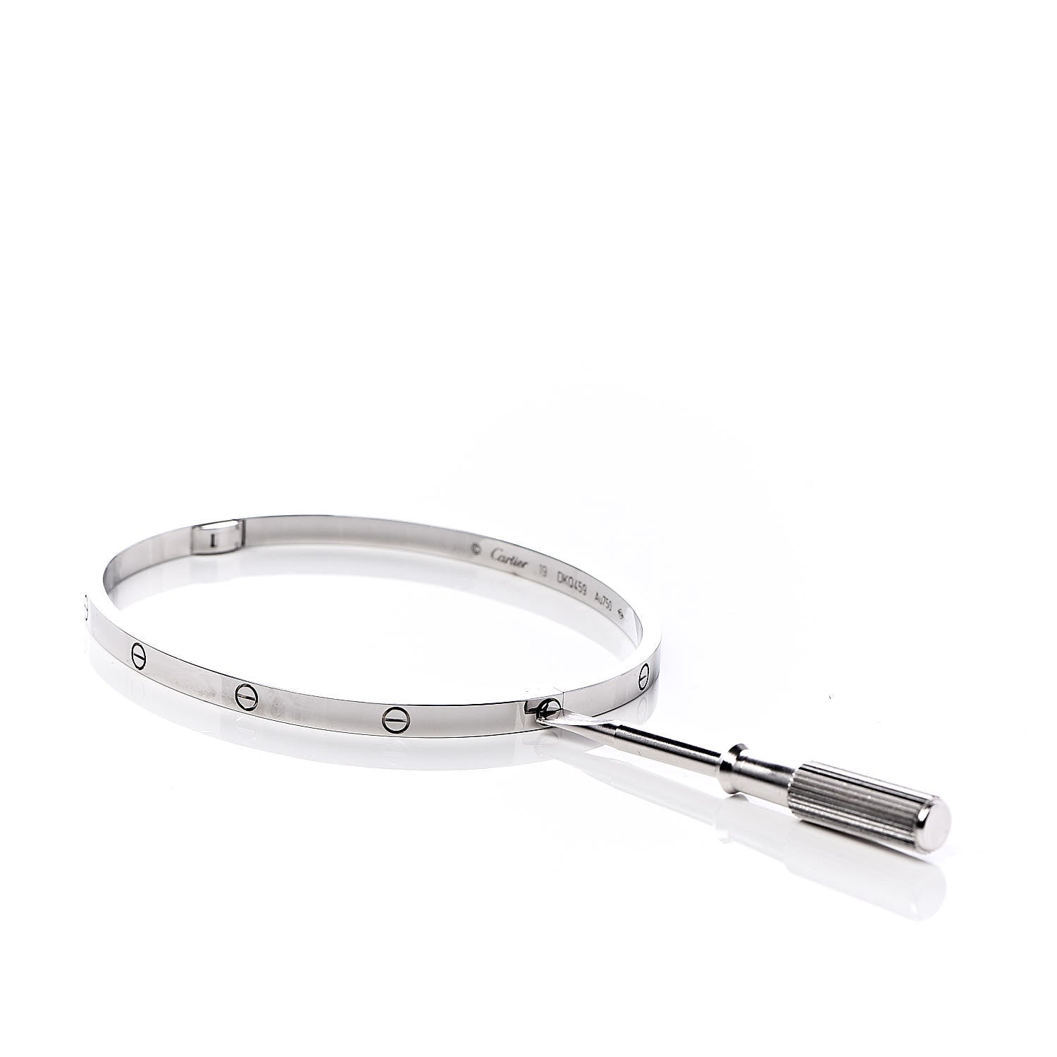 Cartier 18K White Gold Small LOVE Bracelet 19 4 of 7