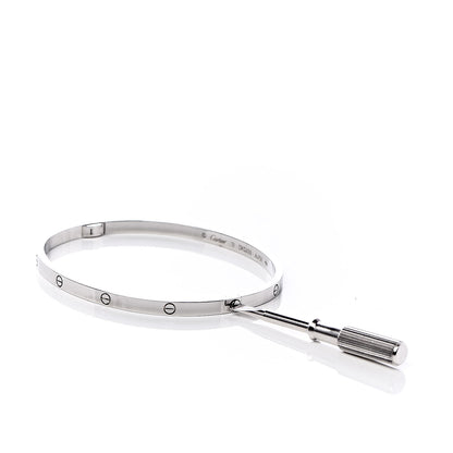 Cartier 18K White Gold Small LOVE Bracelet 19 4 of 7