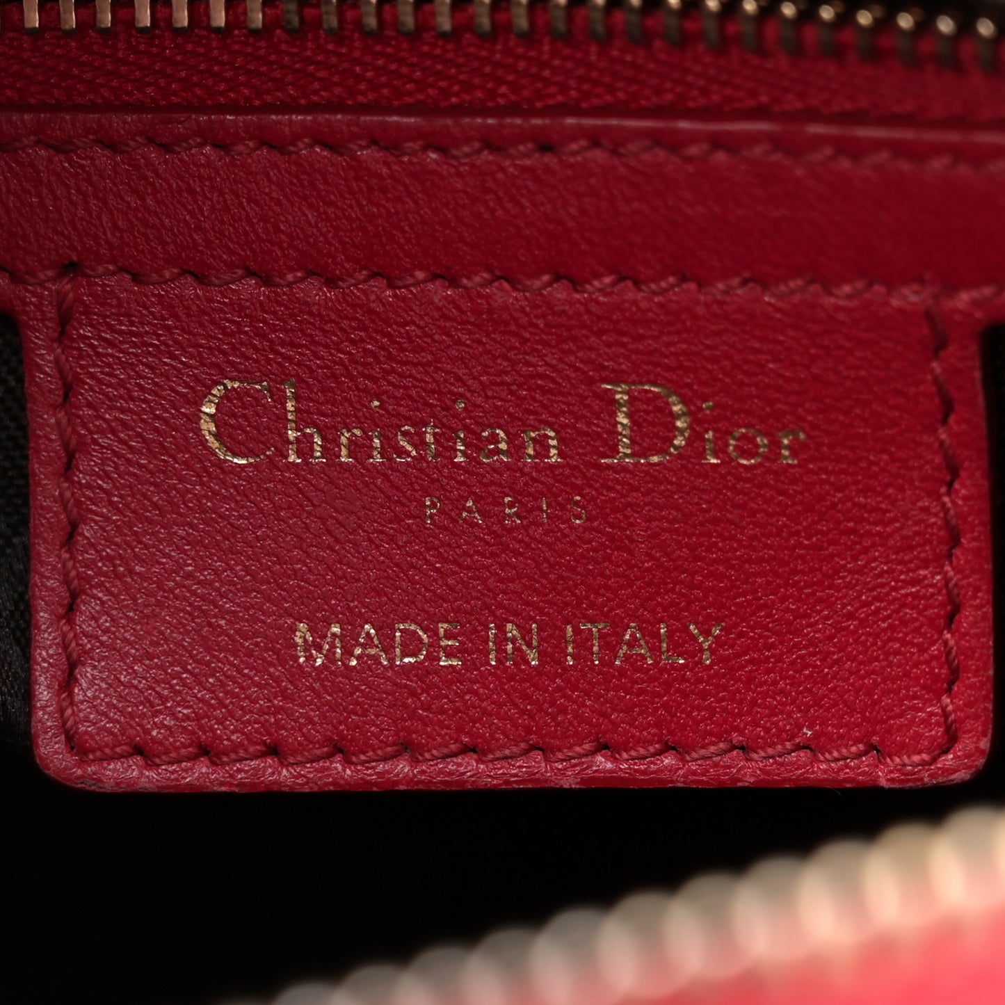 Lambskin Cannage Medium Lady Dior Red