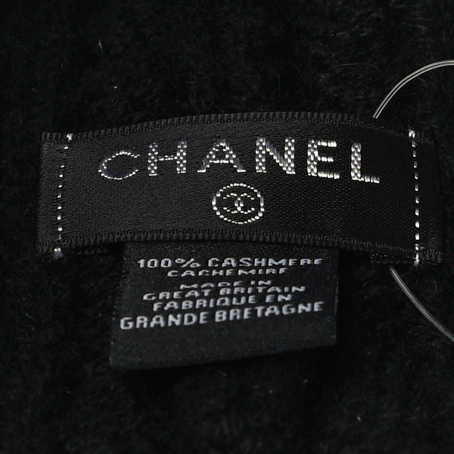 Chanel Cashmere CC Beanie Hat Black 4 of 6