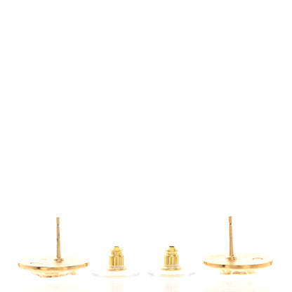 Chanel Metal Quilted CC Earrings Gold 4 of 4