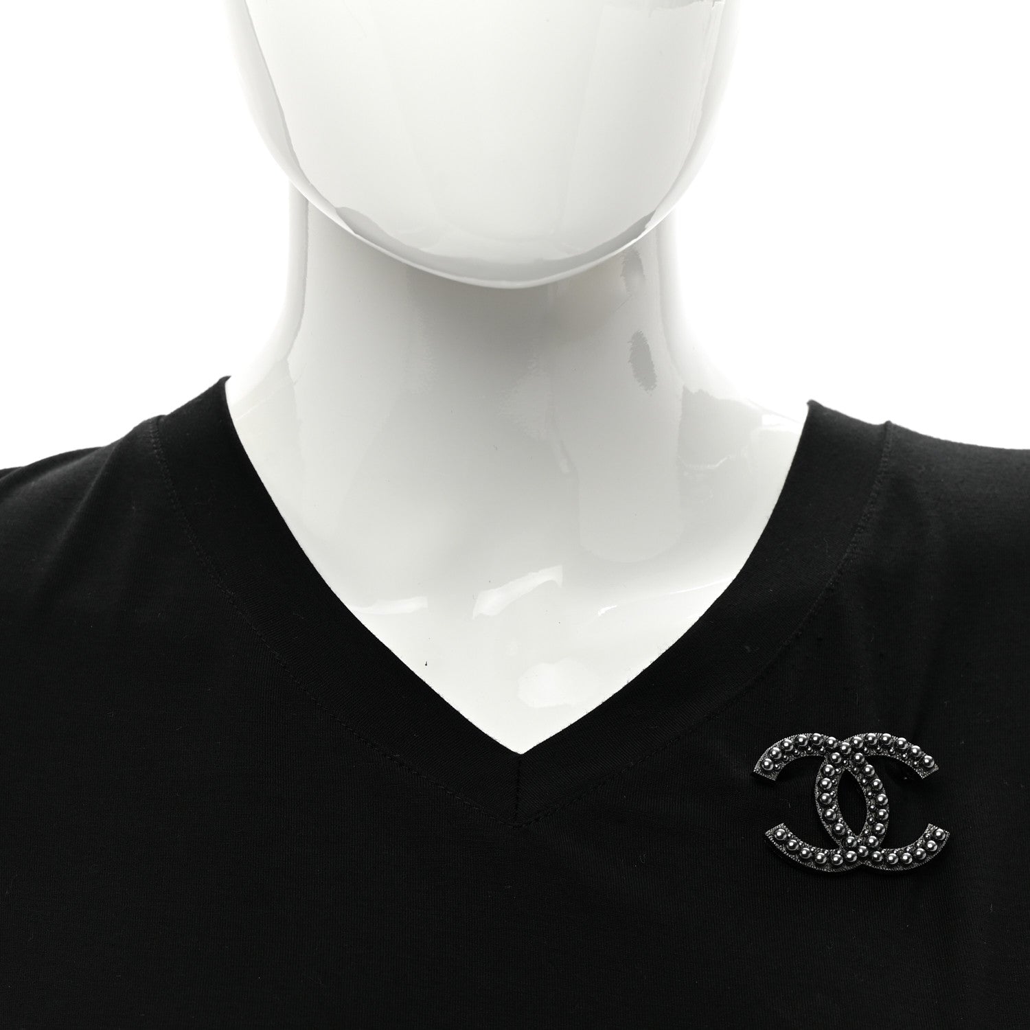 Chanel Ruthenium Pearl CC Brooch Dark Grey 2 of 5