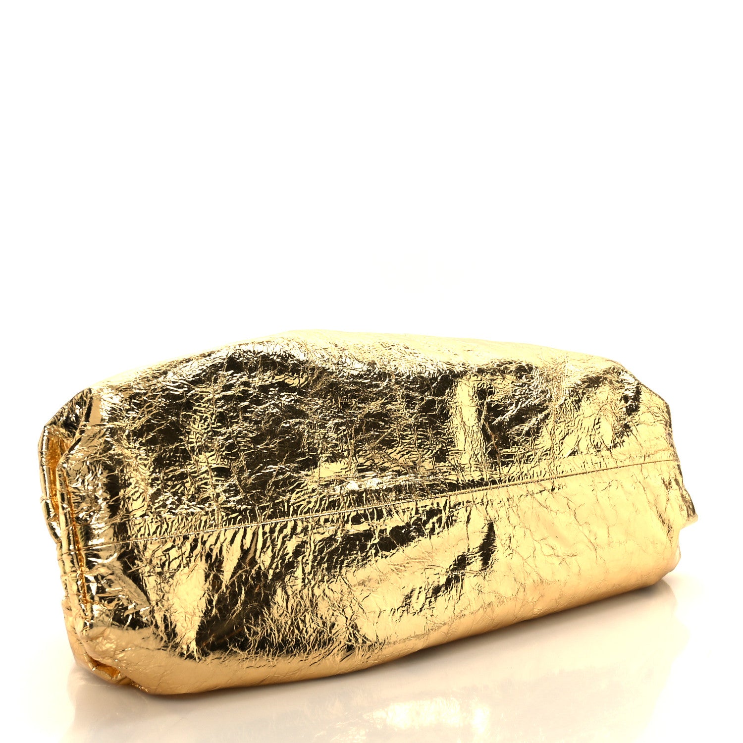 Bottega Veneta Metallic Crinkled Lambskin The Pouch Oversized