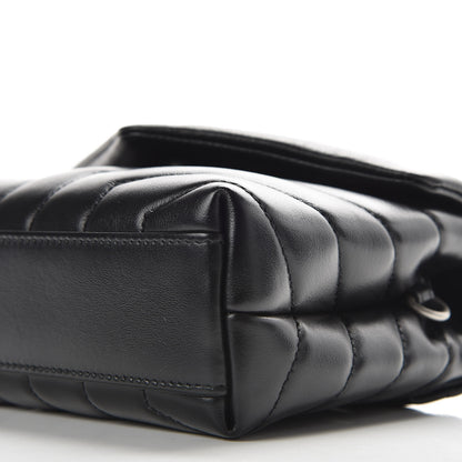 Saint Laurent Calfskin Y Quilted Monogram Toy Loulou Crossbody Bag Black 7 of 10