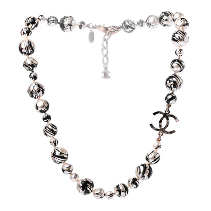 Chanel Pearl CC Graffiti Short Necklace Black Gold 3 of 5