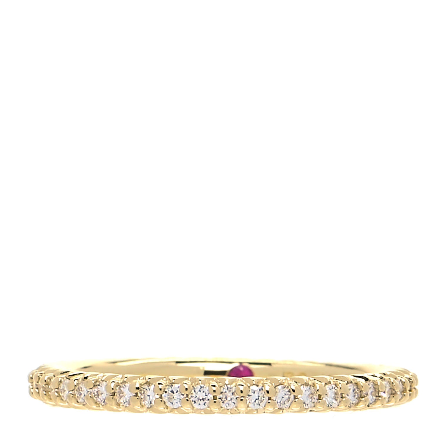 Roberto Coin 18K Yellow Gold Diamond Micro Pave Eternity Band Ring 52 6 1 of 4