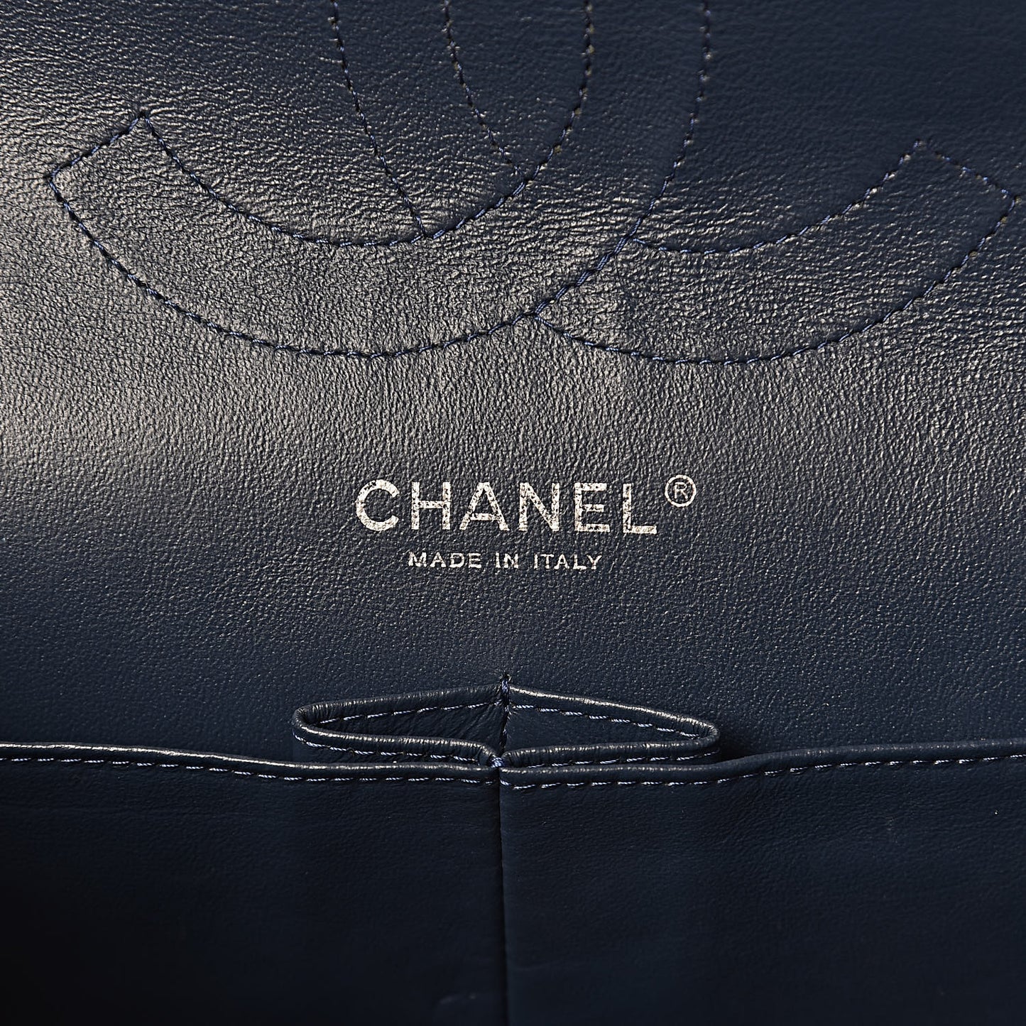 Patent Quilted Jumbo Double Flap Navy