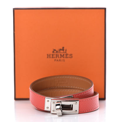 Hermes Epsom Kelly Double Tour Bracelet M Rose Jaipur 6 of 6