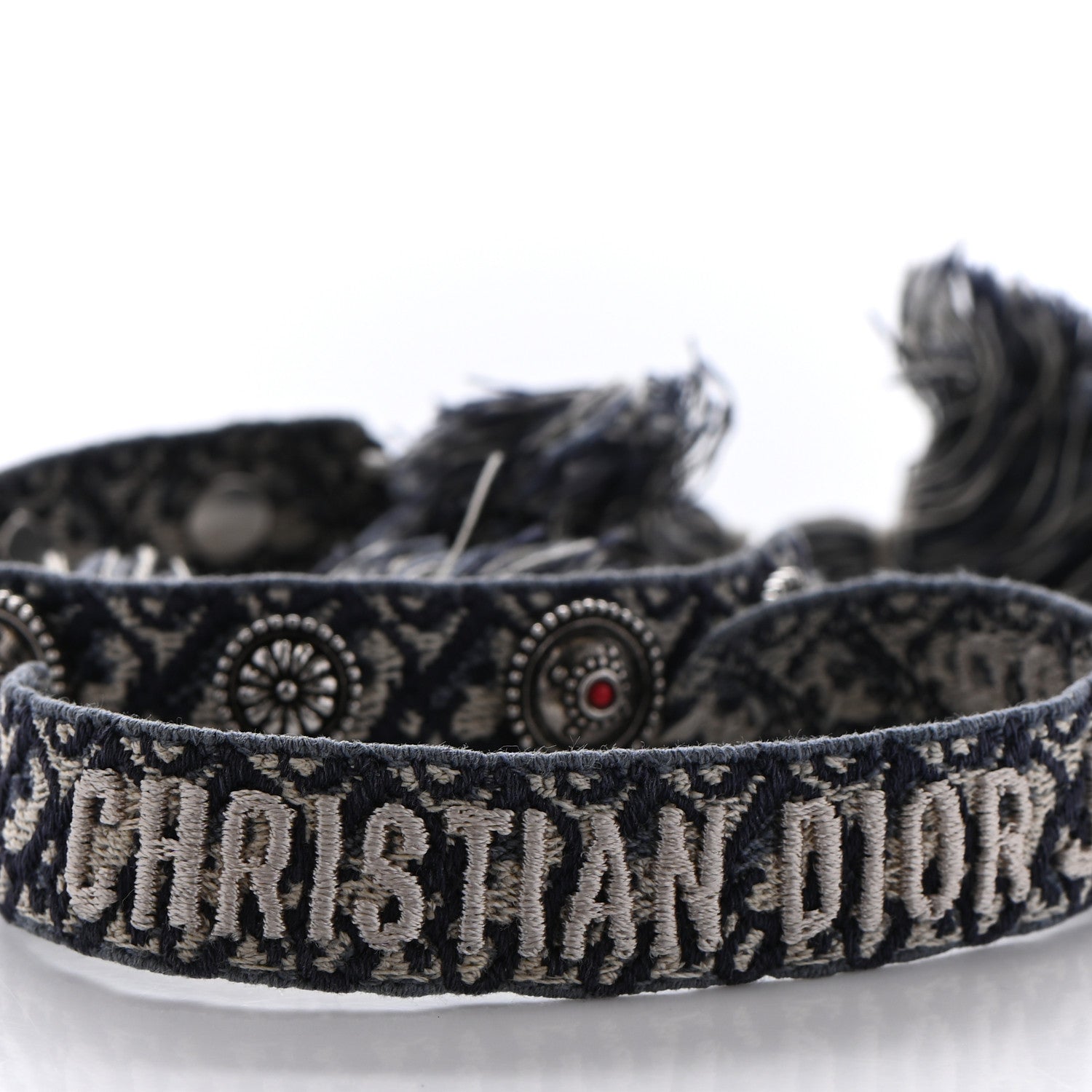 Christian Dior Woven Cotton Oblique J'Adior Friendship Bracelet Set Blue 4 of 4