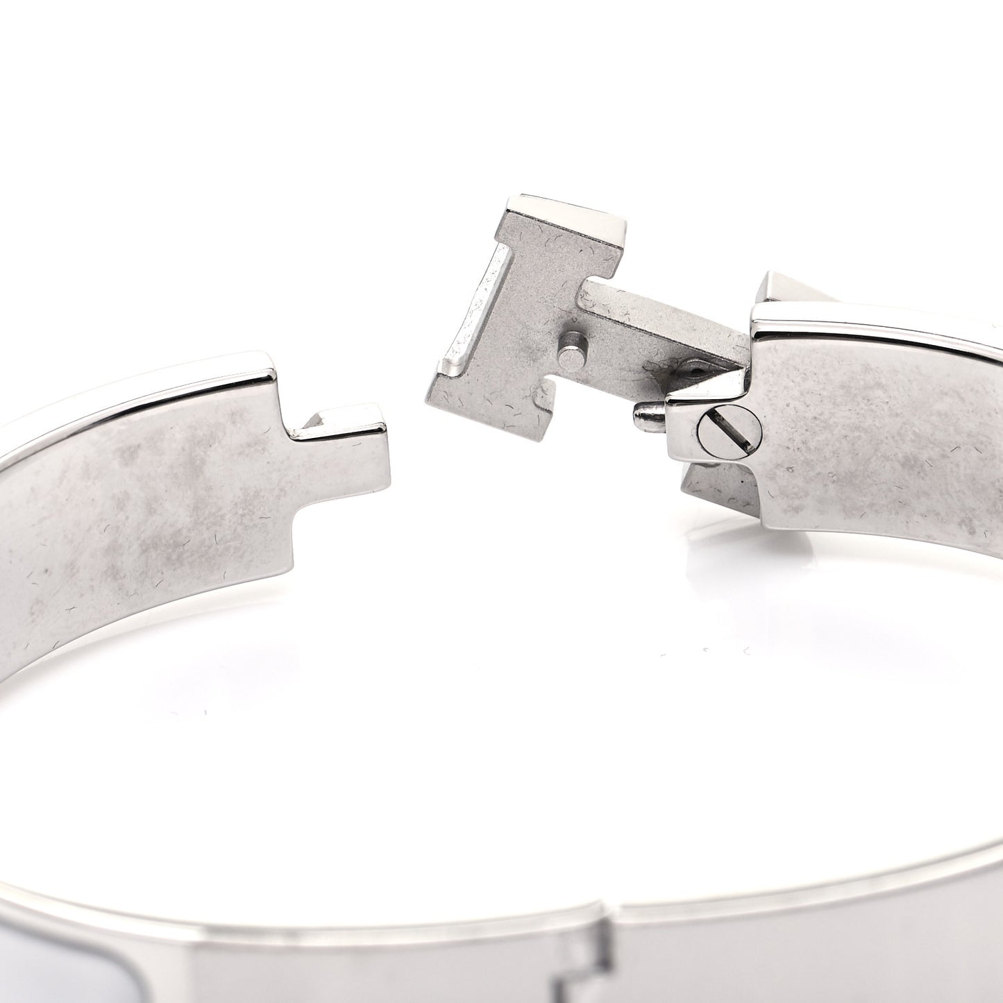 Enamel Narrow Clic Clac H Bracelet PM White