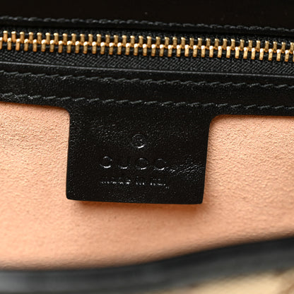 Gucci Monogram Matelasse Diagonal Small GG Marmont Shoulder Bag Beige Black 6 of 10