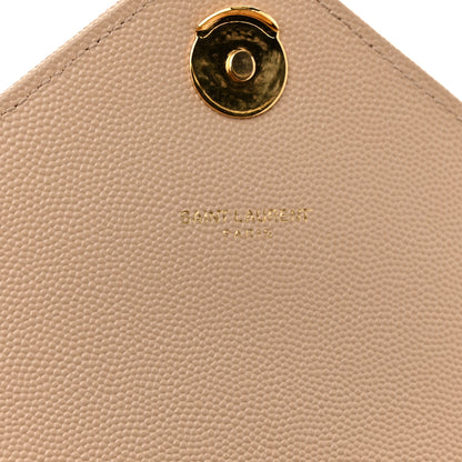 Saint Laurent Grain De Poudre Matelasse Chevron Large Monogram Satchel Dark Beige 7 of 10