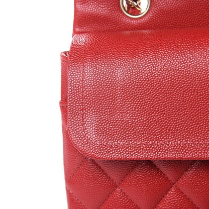 Chanel Caviar Quilted Medium Double Flap Red 10 of 11