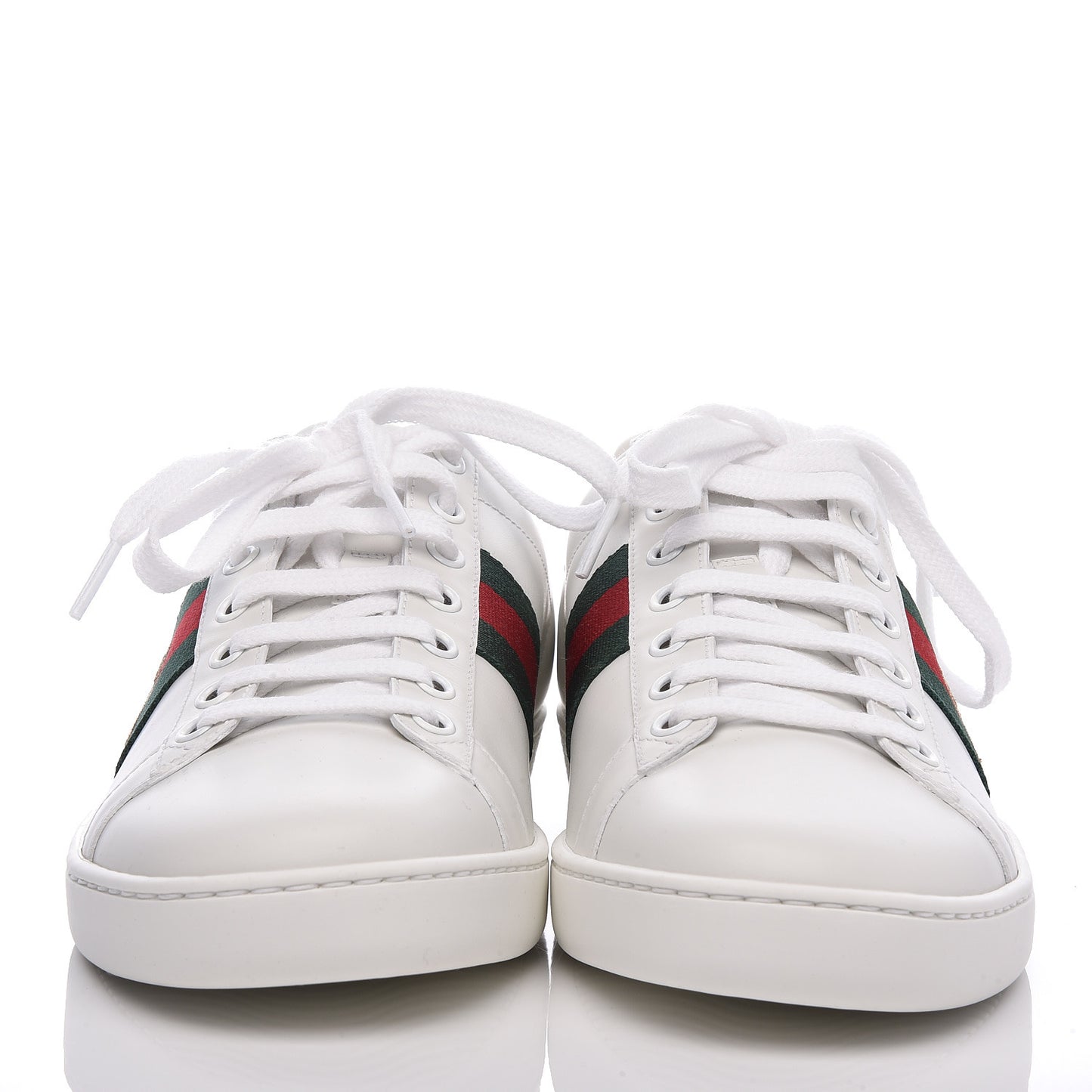 Calfskin Ayers Bee Embroidered Womens Ace Sneakers 39 White Green