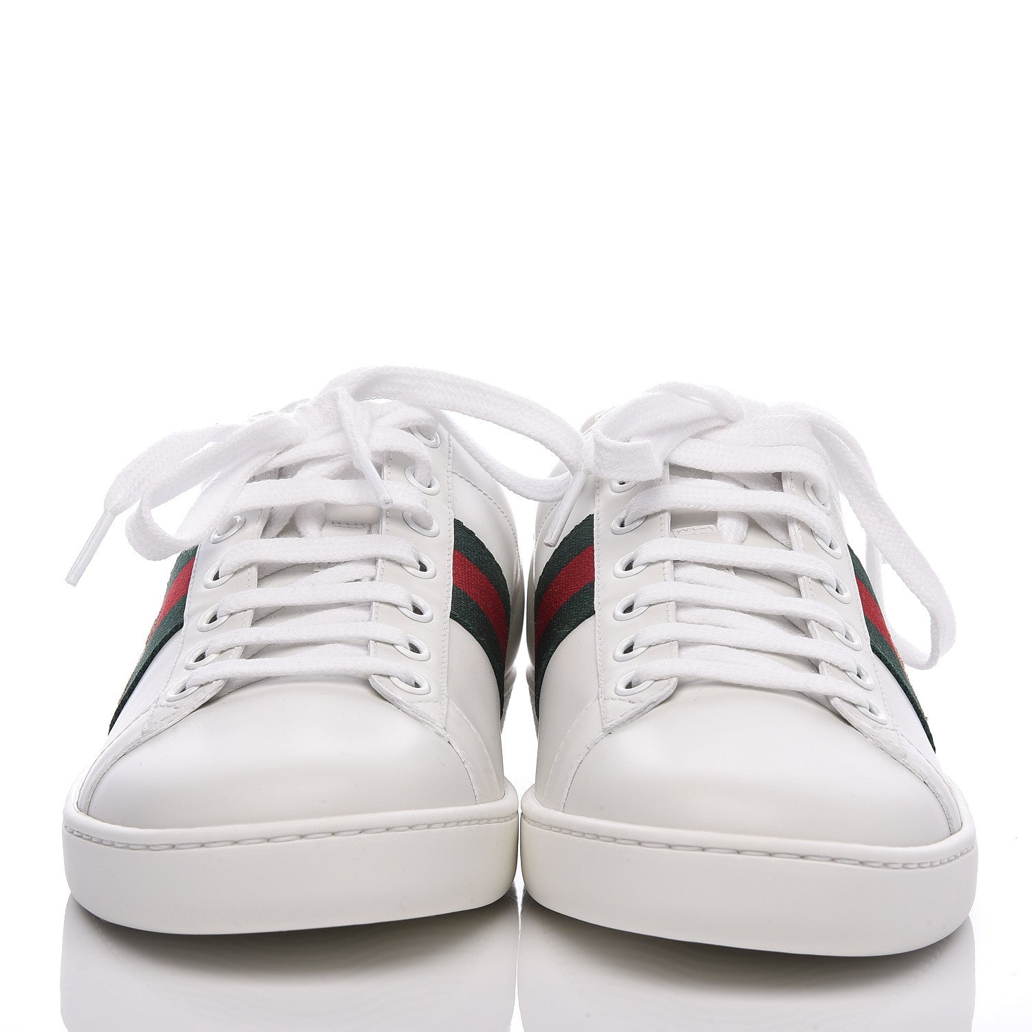 Gucci Calfskin Ayers Bee Embroidered Womens Ace Sneakers 39 White Green 2 of 7