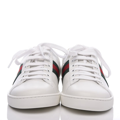 Gucci Calfskin Ayers Bee Embroidered Womens Ace Sneakers 39 White Green 2 of 7
