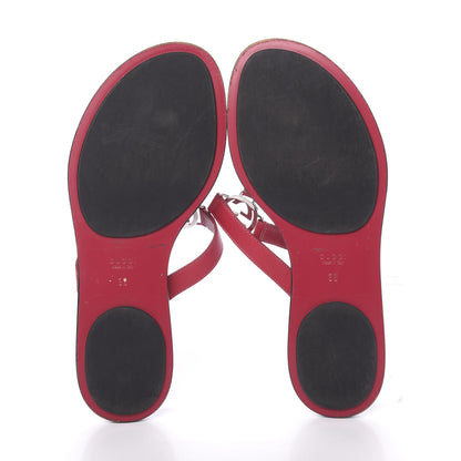 Gucci Calfskin GG Thong Sandals 38 Bougainvillea 5 of 9