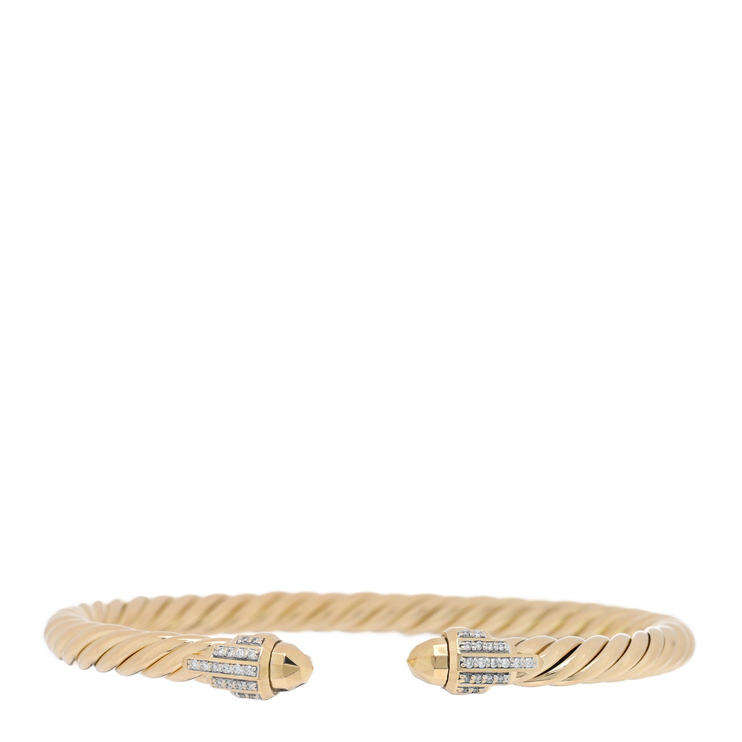 18K Yellow Gold Diamond 5mm Empire Cable Bracelet