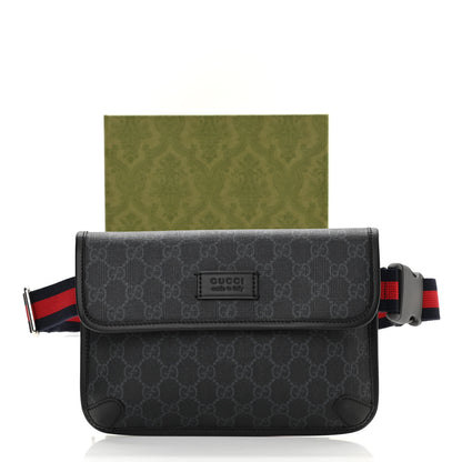 Gucci GG Supreme Monogram Web Slim Belt Bag Black Grey 15 of 15