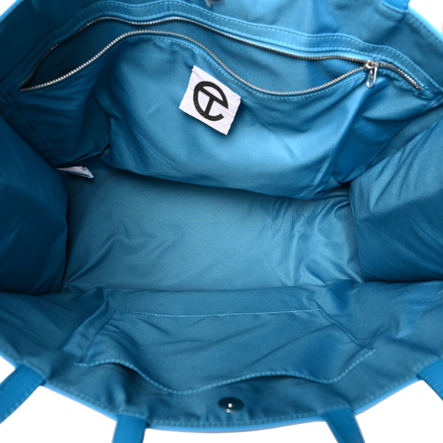Vegan Leather Large Shopping Bag Cyan